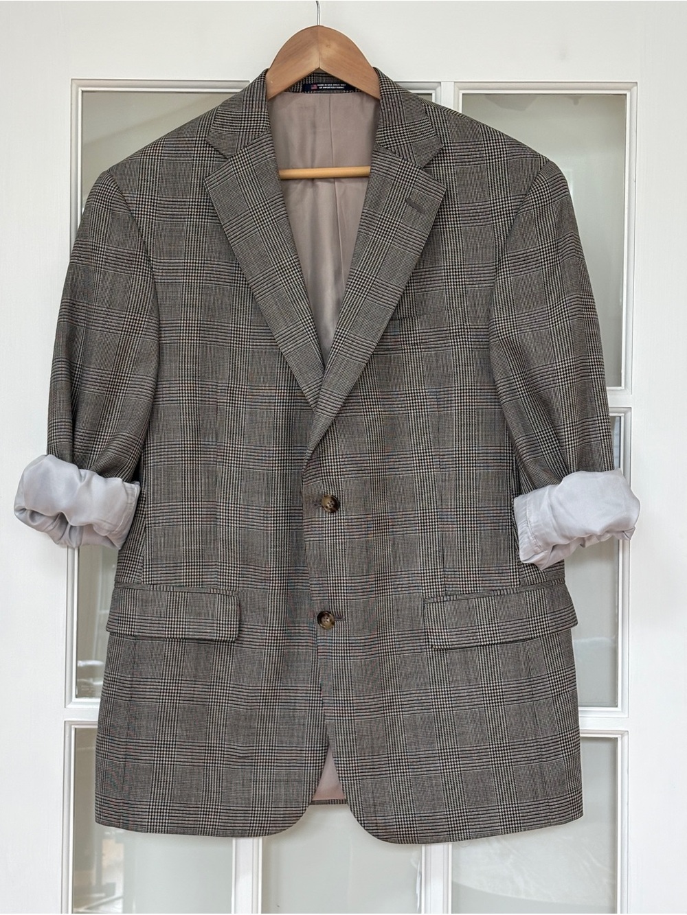 Hart Schaffner Marx for Belk Men’s 40S Glen Plaid Blazer Made in USA